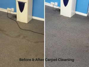 Before and After a Professional Carpet cleaning